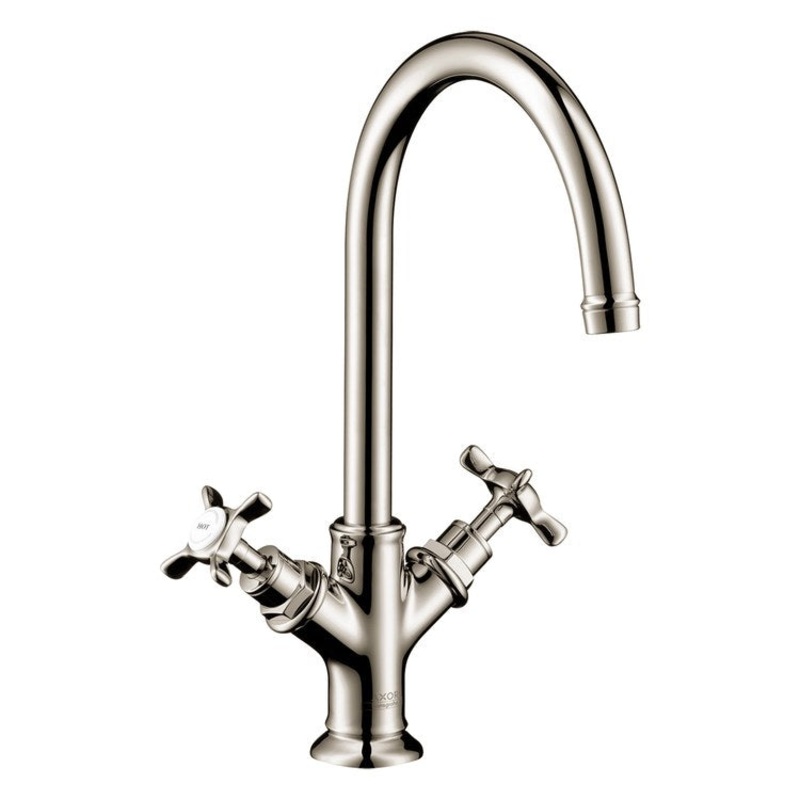 Lavatory Faucet Montreux 2 Cross ADA WaterSense Polished Nickel 1.2 Gallons per Minute Deck Mount Pop-Up 1 Hole EcoRight Comfort Zone