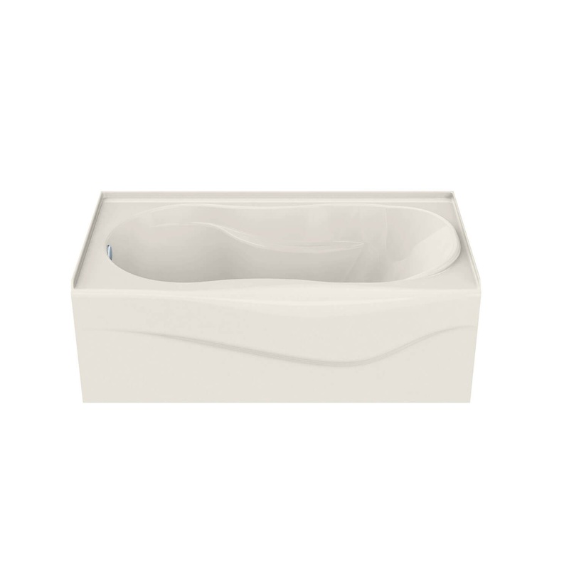 MAAX 105726-R-091-007 Murmur 6032 A Acrylic Alcove Right-Hand Drain 10 Microjets Bathtub in Biscuit