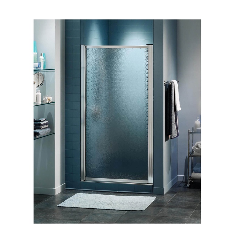 MAAX 136605-970-084-000 Pivolok 19-20  x 64  in. Pivot Shower Door for Alcove Installation with Raindrop glass in Chrome