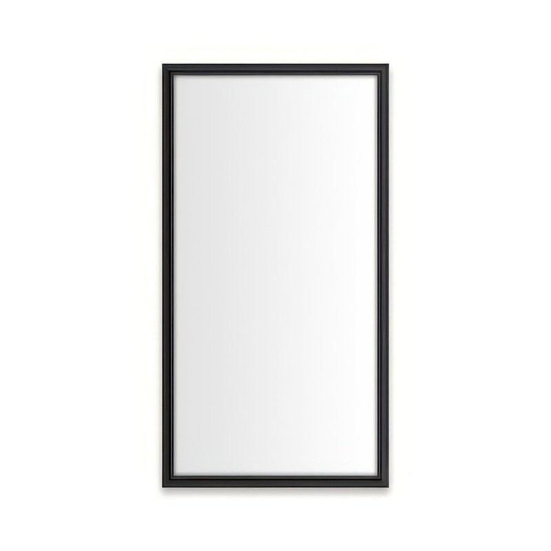 Medicine Cabinet Main Line 16 x 30 Inch 1 Doors Framed Mirror Brushed Black Flat Top Rosemont Frame Slow Close Hinges 4 Inch