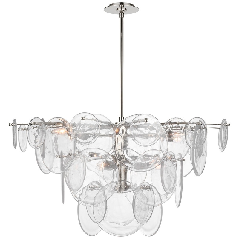 Nine Light Chandelier from the Loire Collection in Polished Nickel Finish by Visual Comfort Signature