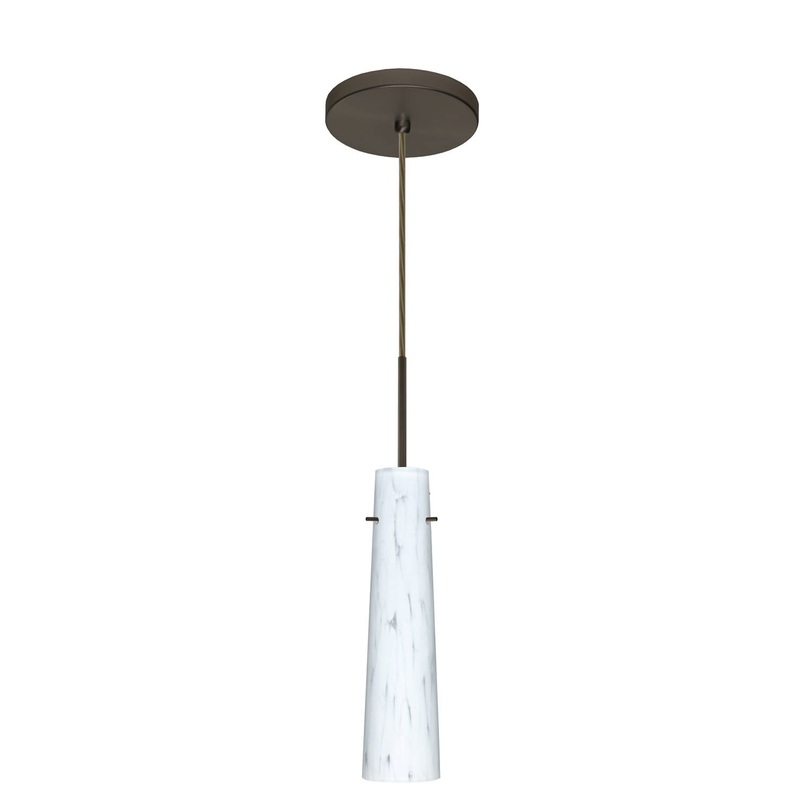 One Light Pendant from the Camino Collection in Bronze Finish by Besa