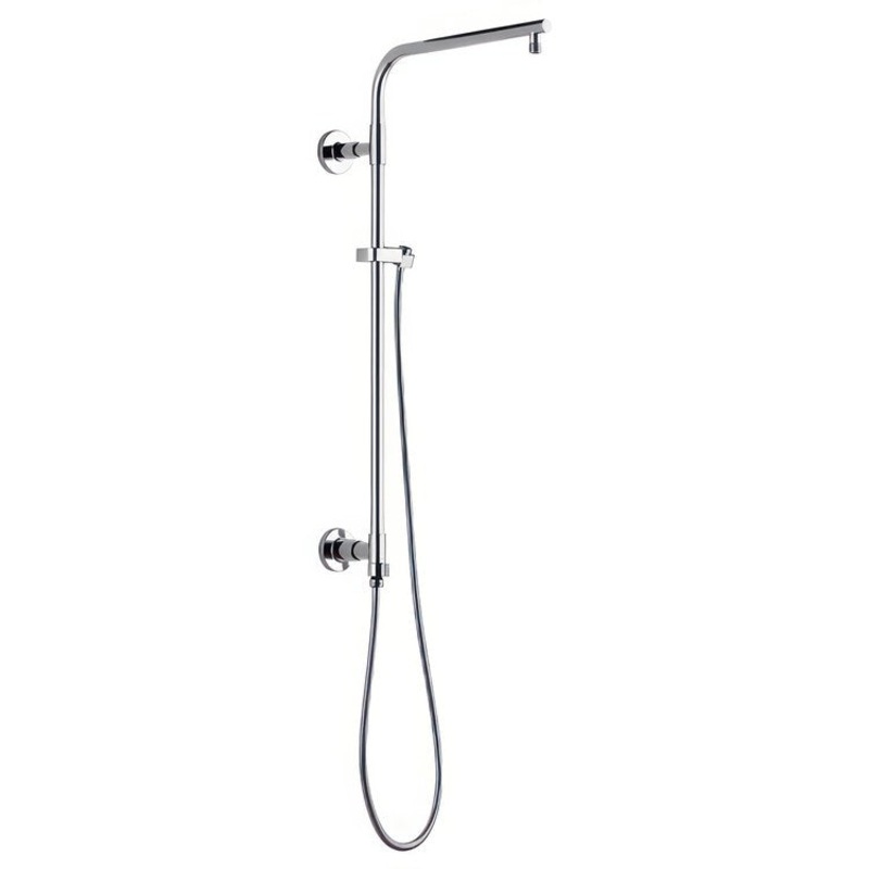 Shower Column Emerge Universal Showering Components Round Contemporary Lumicoat Black Stainless 26 Inch