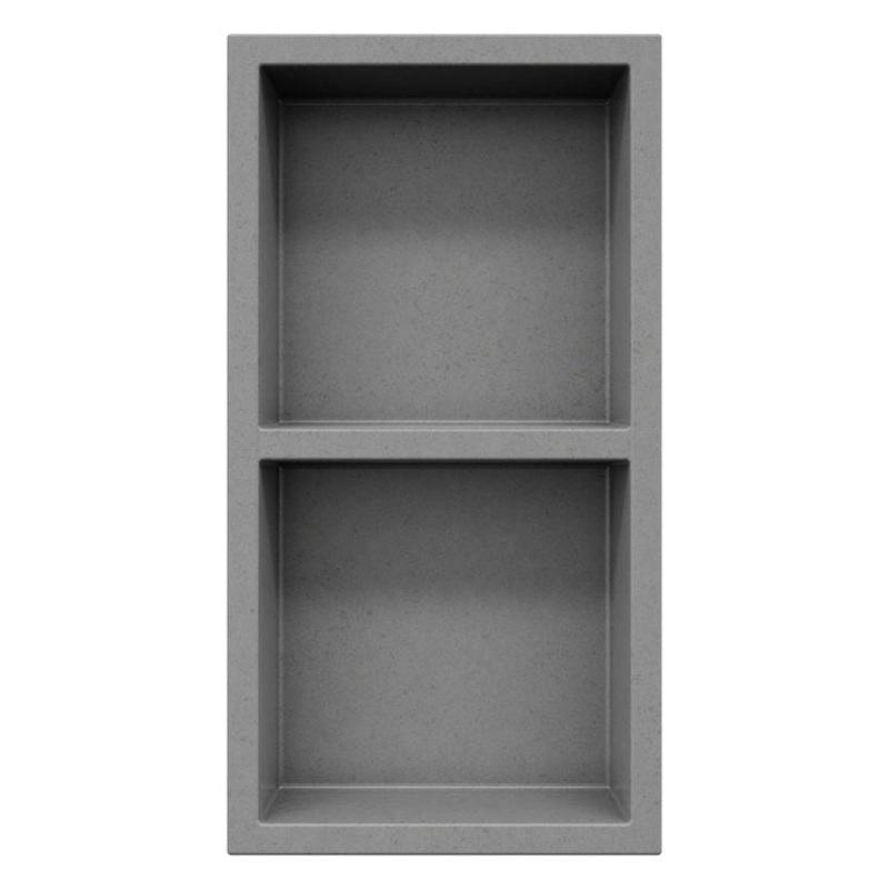 Shower Niche AERIE Rectangle Recessed Ash Gray 13-1/2 x 4 x 25-1/2 Inch Swanstone