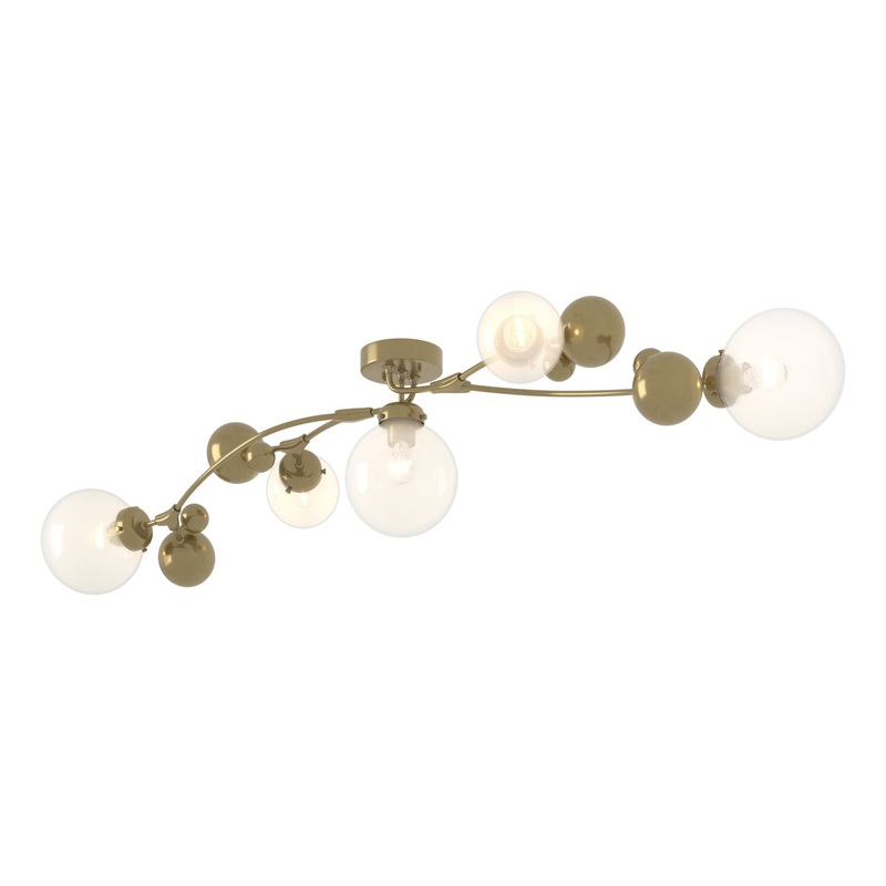Sprig Semi-Flush Modern Brass Opaline Glass (WF)