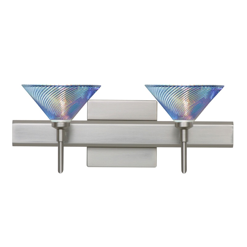 Two Light Wall Sconce from the Kona Collection in Satin Nickel Finish by Besa