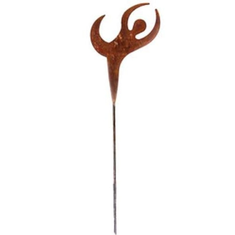 Village Wrought Iron RGS-273 Dancer Rusted Garden Stake