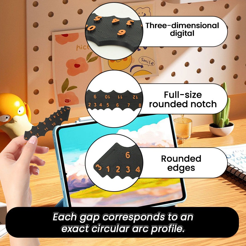 2 Pcs Black Precision Fillet Radius Gauge – Compact Plastic Arc & Corner Measurement Tool R1-R12mm