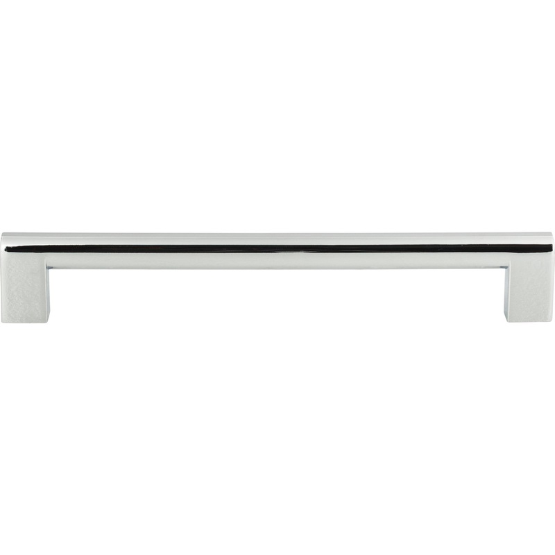 Atlas Homewares Round Rail Pull 7 9/16 Inch (c-c) Polished Chrome