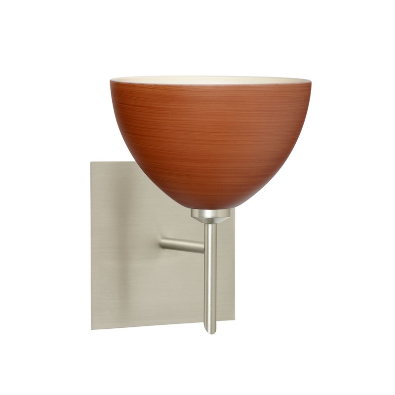 Besa 1SW-4679CH-SN-SQ Brella One Light Wall Sconce Satin Nickel