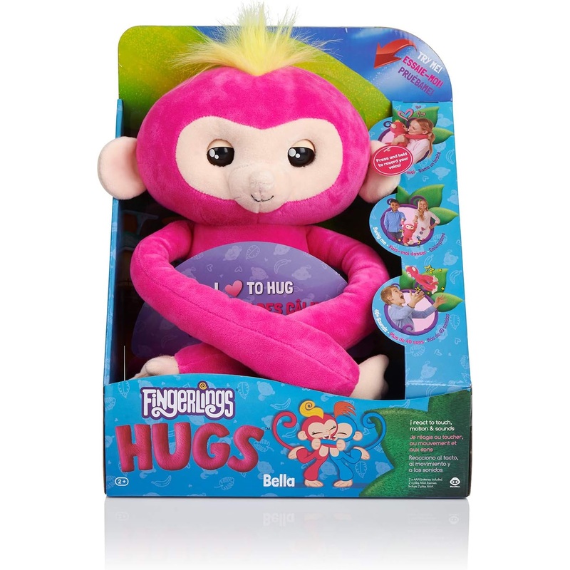 Fingerlings HUGS – Bella (Pink) Advanced Interactive Plush Monkey