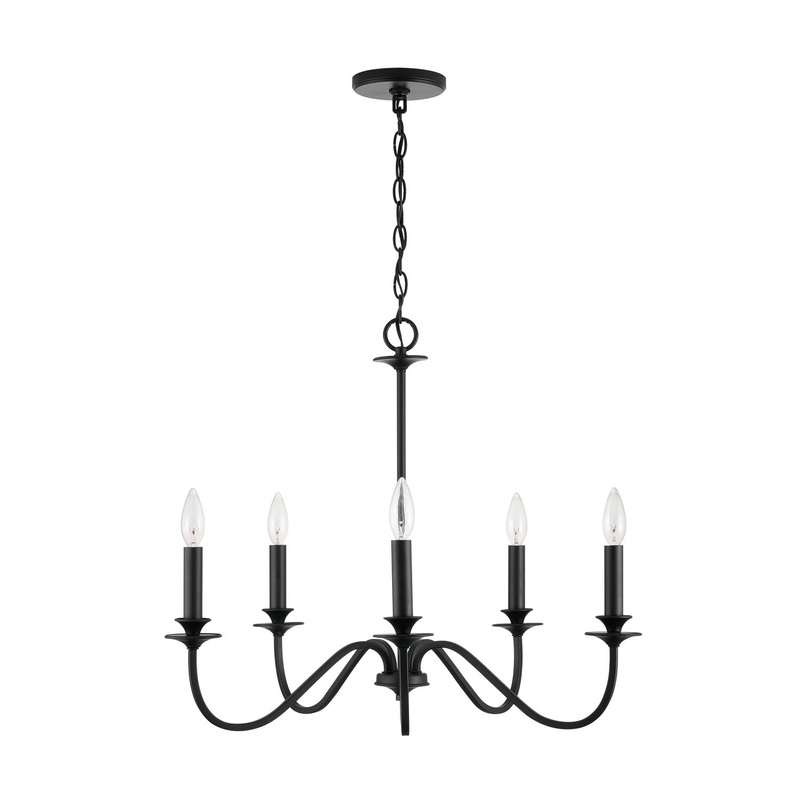 Five Light Chandelier from the Weston Collection in Matte Black Finish by Capital Lighting