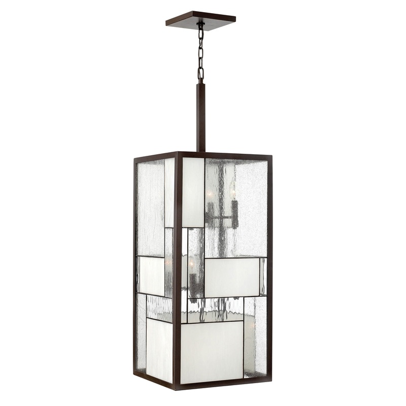 LED Foyer Chandelier from the Mondrian Collection in Buckeye Bronze Finish by Hinkley
