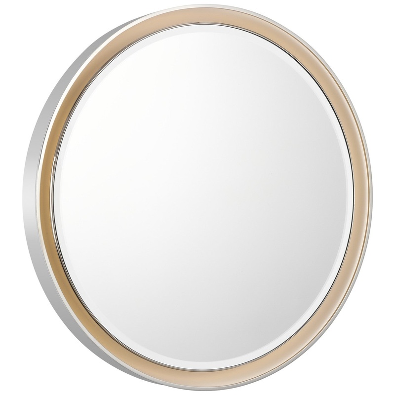 LED Mirror from the Tricia Collection in Polished Nickel Finish by Visual Comfort Signature