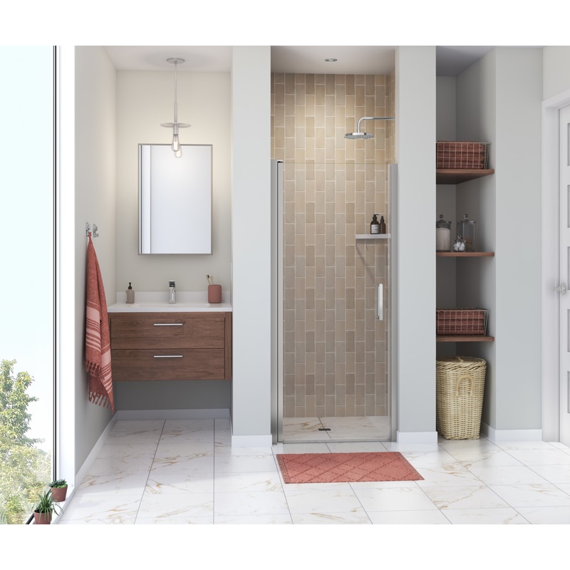 MAAX 138263-900-084-100 Manhattan 29-31 x 68 in. 6 mm Pivot Shower Door for Alcove Installation with Clear glass & Round Handle in Chrome
