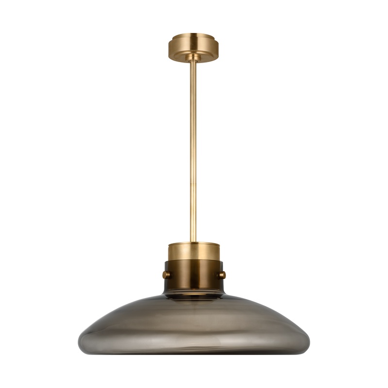 Morgan 22 Pendant Hand-Rubbed Antique Brass with Smoke Glass