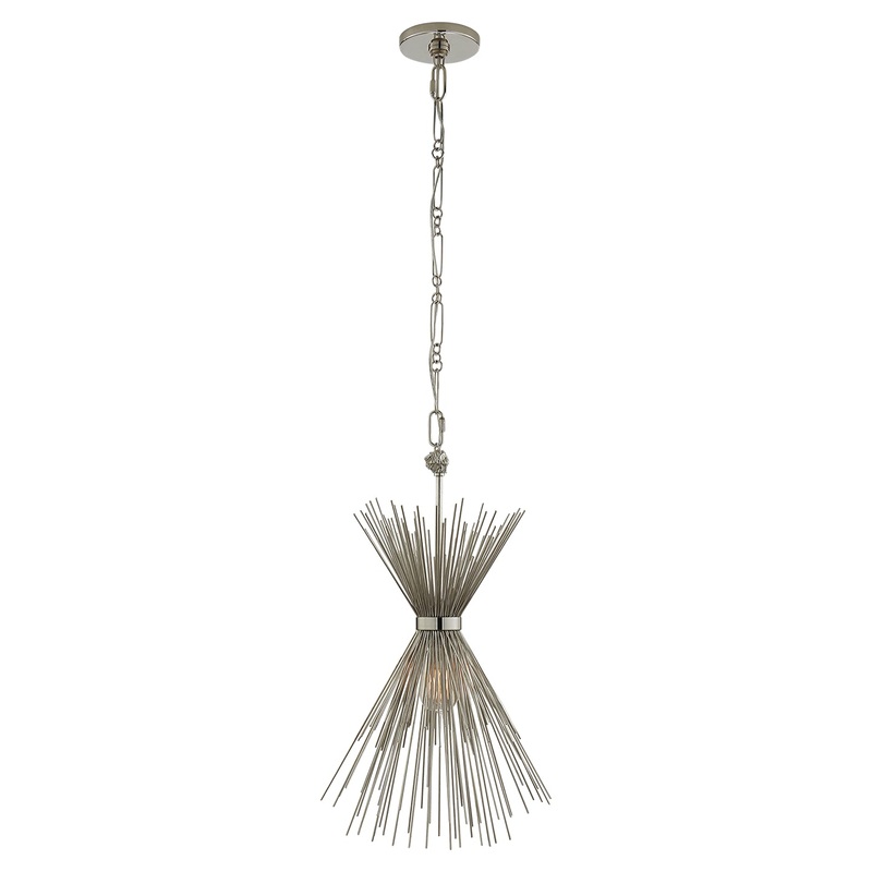 One Light Chandelier from the Strada Collection in Polished Nickel Finish by Visual Comfort Signature