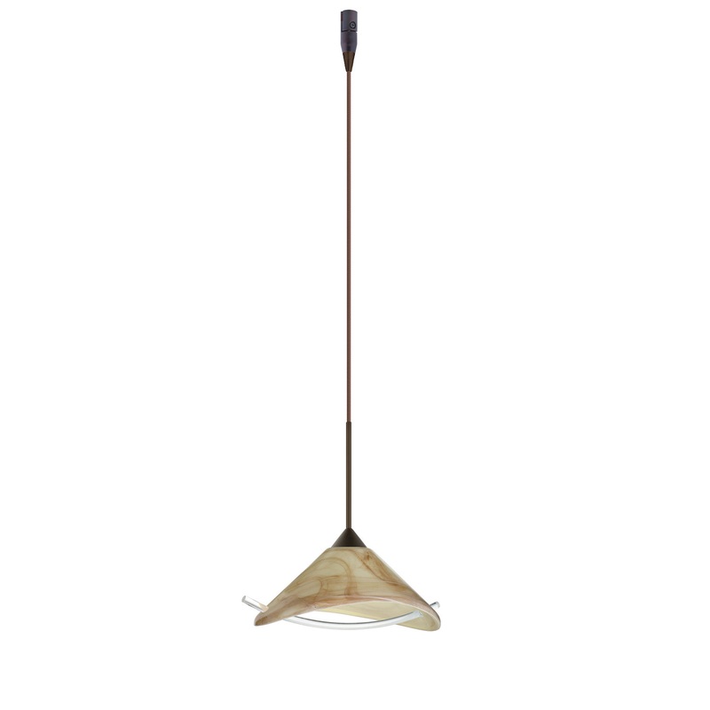 One Light Pendant from the Hoppi Collection in Bronze Finish by Besa