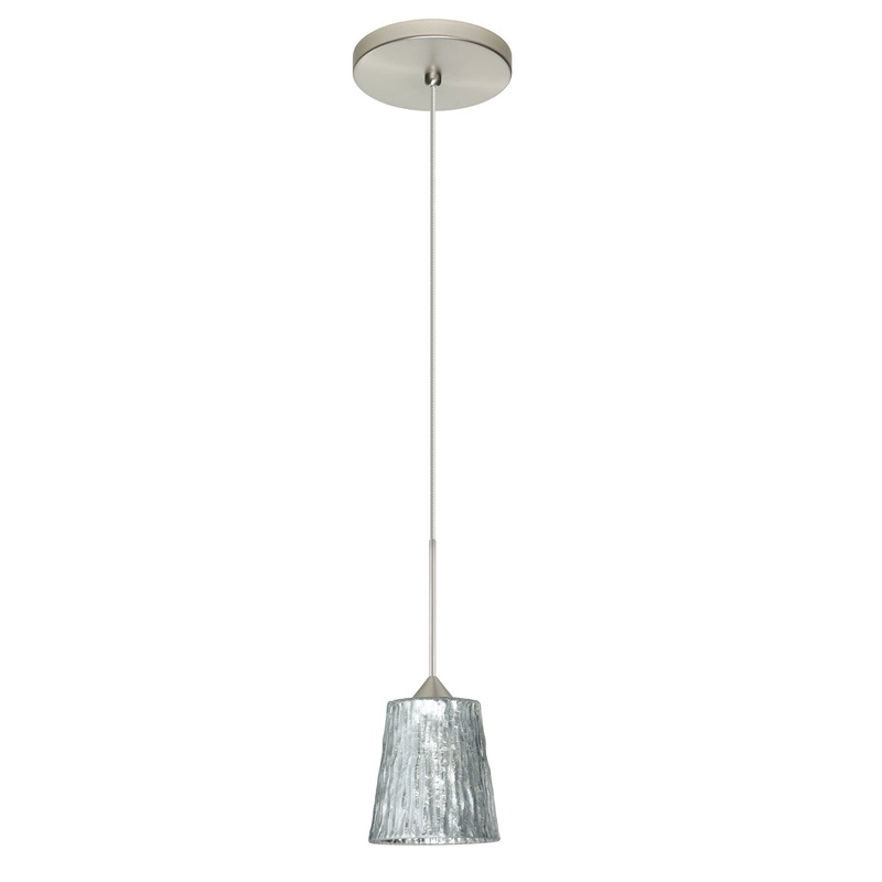 One Light Pendant from the Nico Collection in Satin Nickel Finish by Besa
