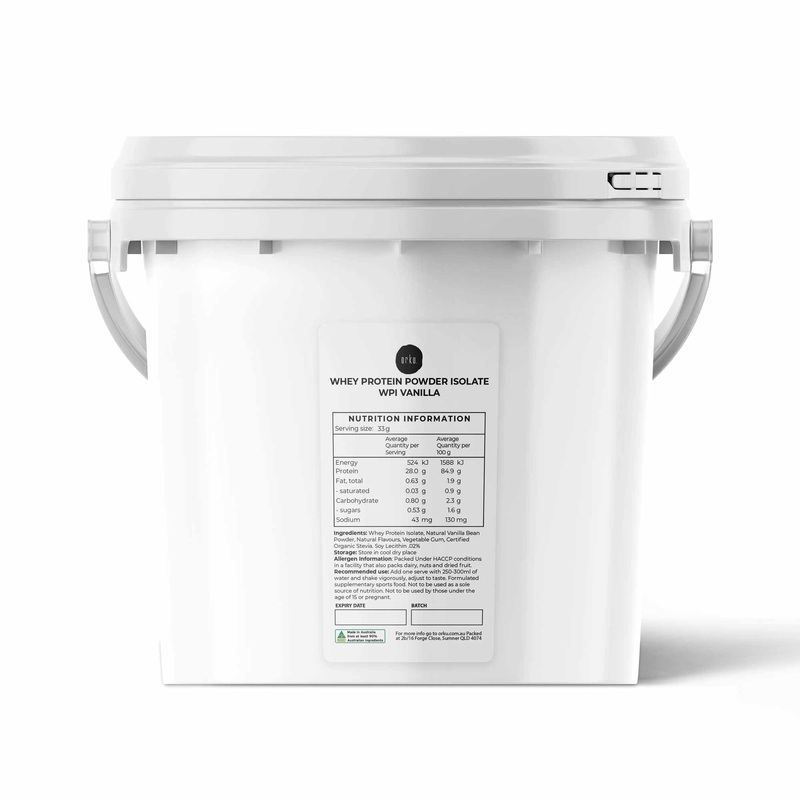 Orku 2Kg Whey Protein Isolate Powder  Vanilla WPI Bucket | Sports Food