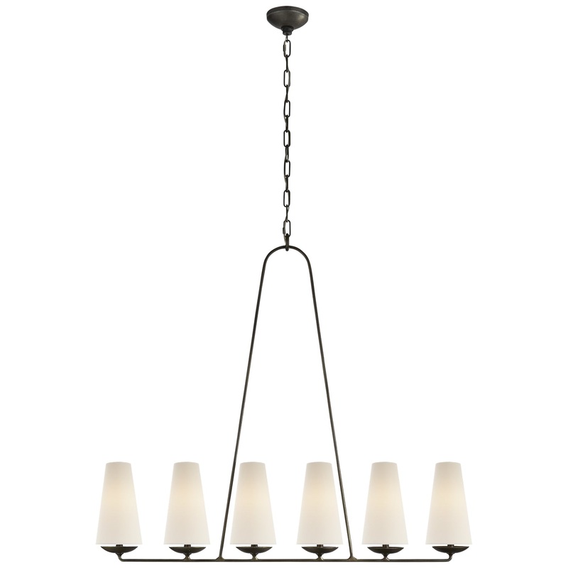 Six Light Chandelier from the Fontaine Collection in Aged Iron Finish by Visual Comfort Signature