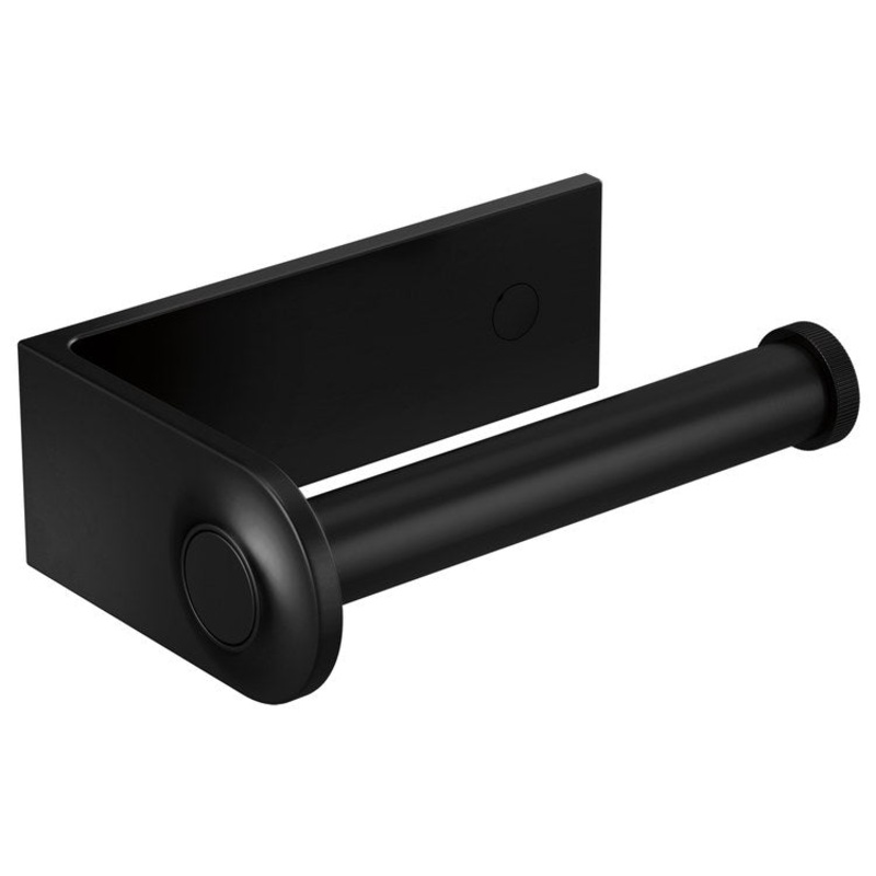 Toilet Paper Holder Kintsu Open Post Matte Black Metal 6-1/4 Inch 4 Inch Wall Mount