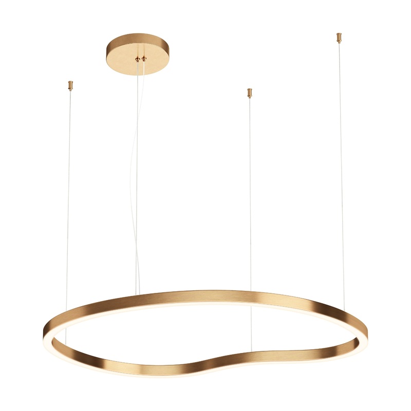 Unity XL 3′ Bean Pendant Brushed Champagne