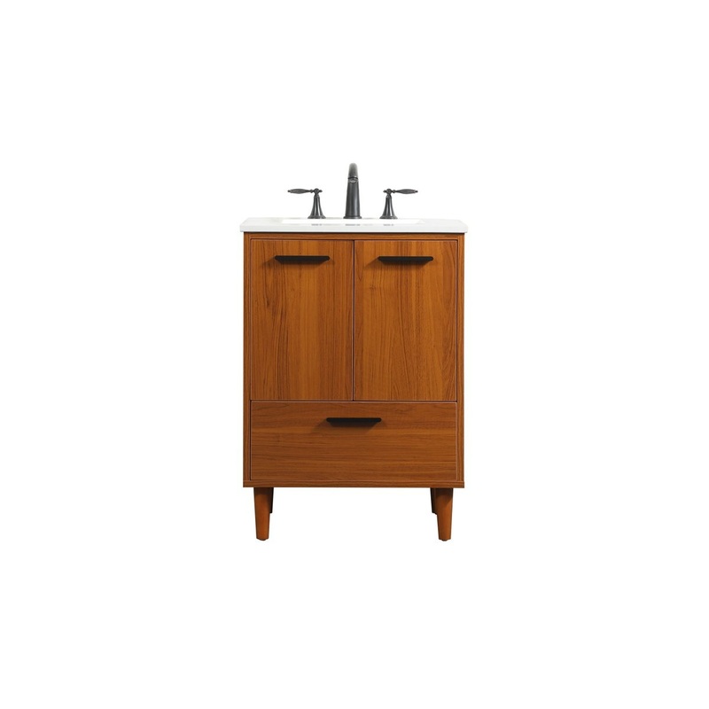 Vanity Sink Set from the Baldwin Collection in Teak Finish by Elegant Lighting