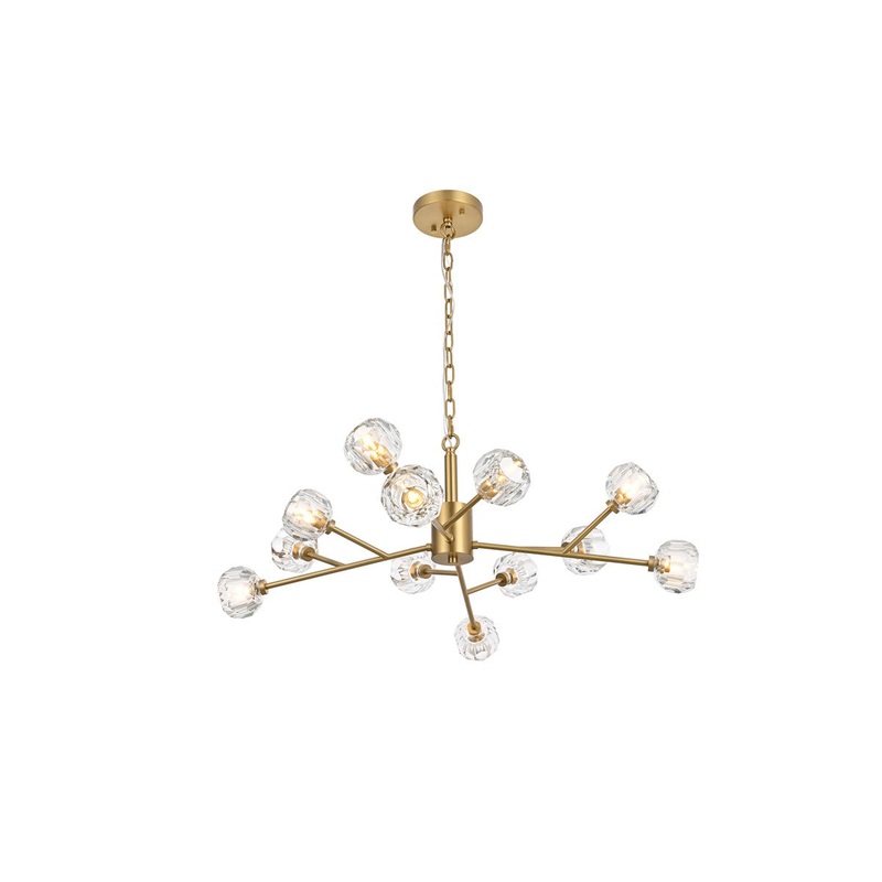 12 Light Pendant from the Graham Collection in Gold And Clear Finish by Elegant Lighting