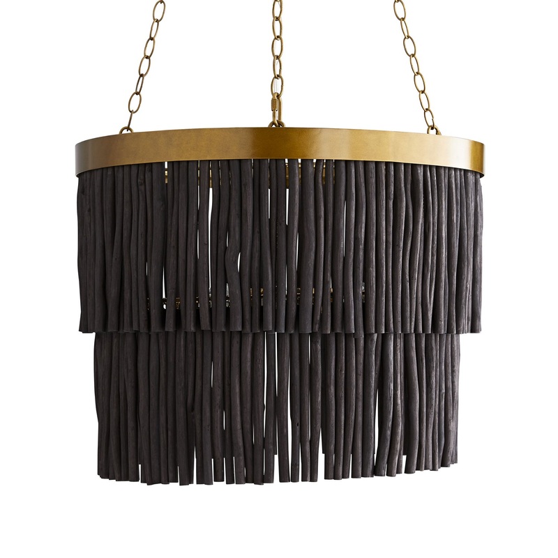 Arteriors 45082 Arya Three Light Pendant Antique Brass
