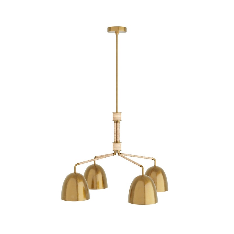 Arteriors DLI05 Worth Four Light Chandelier Vintage Brass (Discontinued)