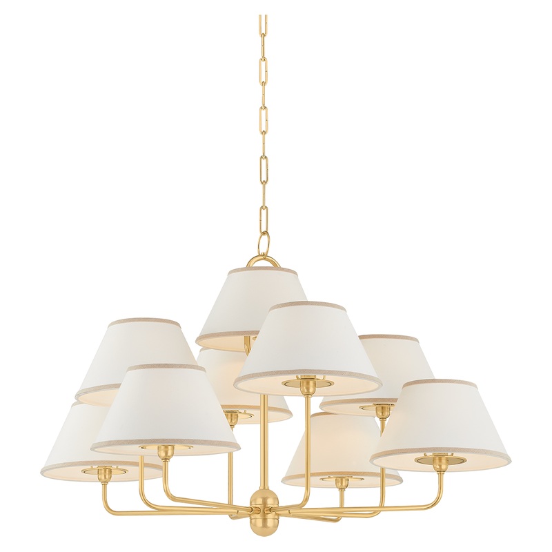 Durland 9-Light Chandelier Aged Brass