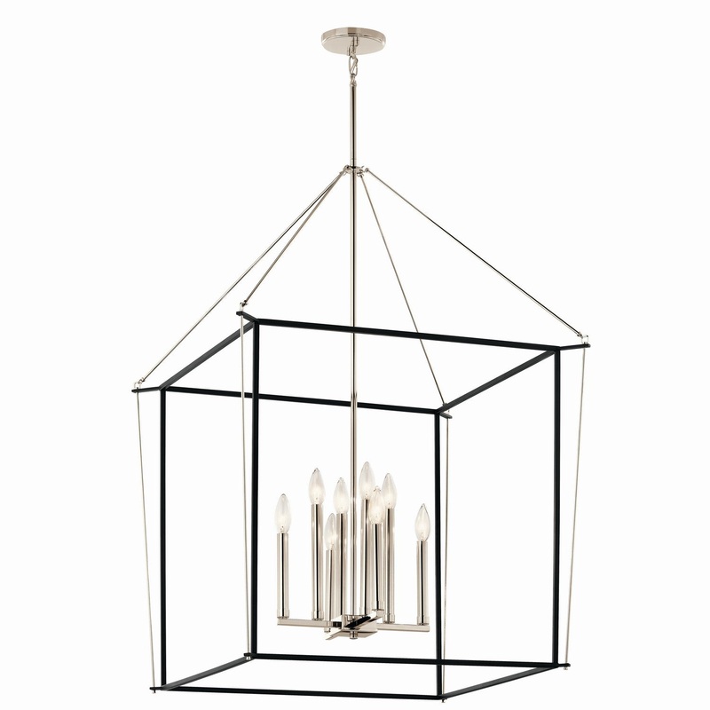 Eight Light Foyer Pendant from the Eisley Collection in Polished Nickel Finish by Kichler