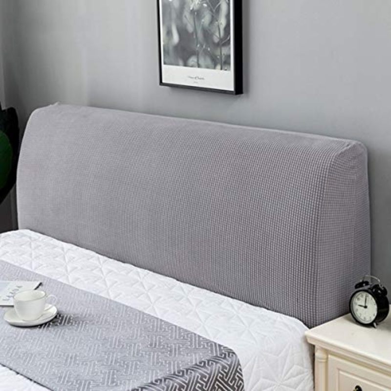 HDGZ Copritestata Letto Matrimoniale Imbottita Elastica Copritestata Letto Protezione Anti-Collision Copertura Testiera Letto Decorazione per Camera da Letto (Color : Light Gray, Size : 1.5m)