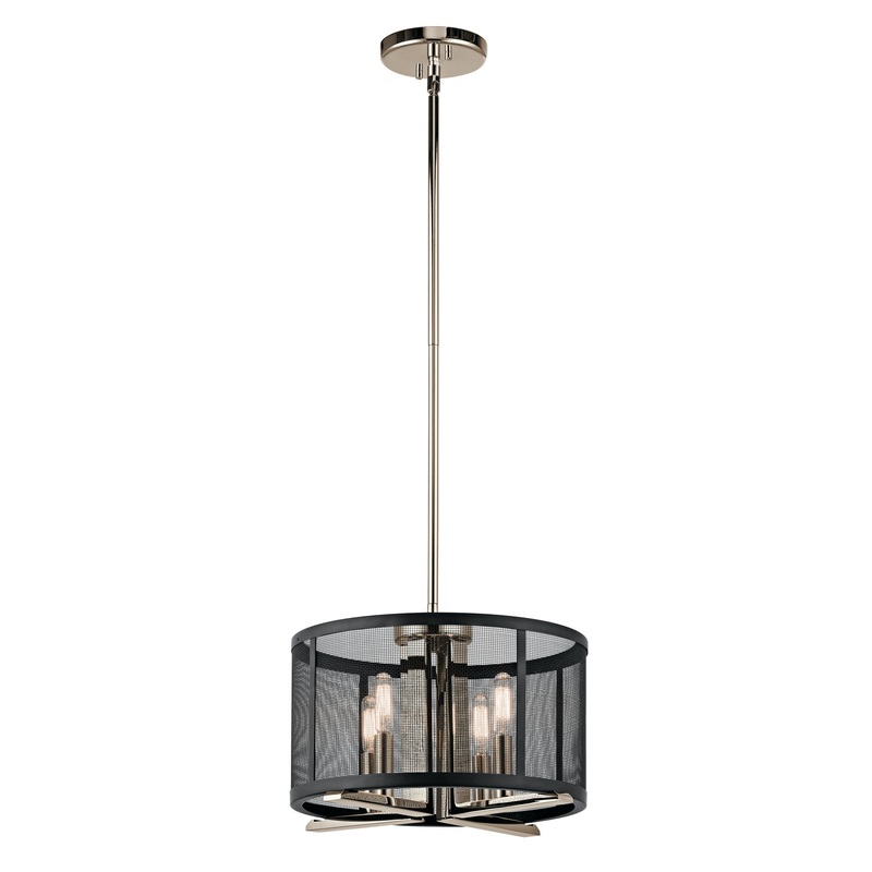 Kichler 43713PN Four Light Pendant/Semi Flush, Polished Nickel