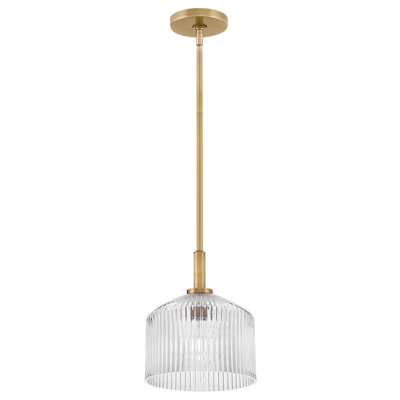 LED Pendant from the Lisette Collection in Lacquered Brass Finish by Lark