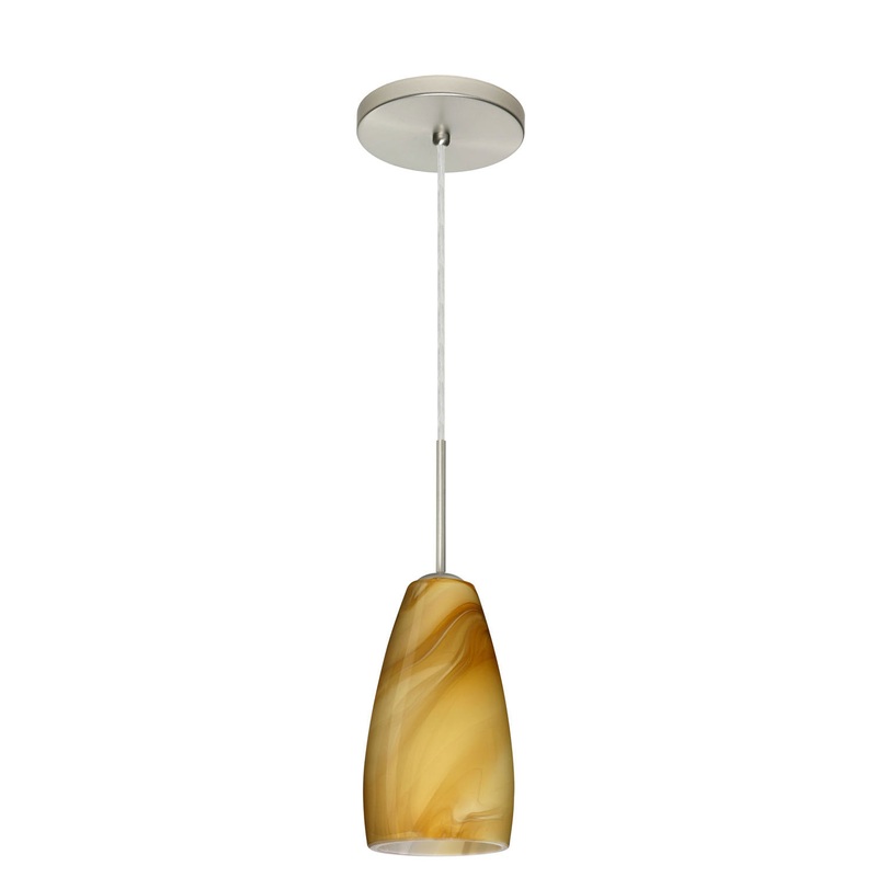 One Light Pendant from the Chrissy Collection in Satin Nickel Finish by Besa