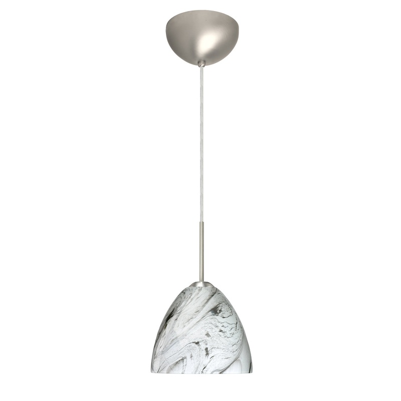 One Light Pendant from the Sasha Collection in Satin Nickel Finish by Besa