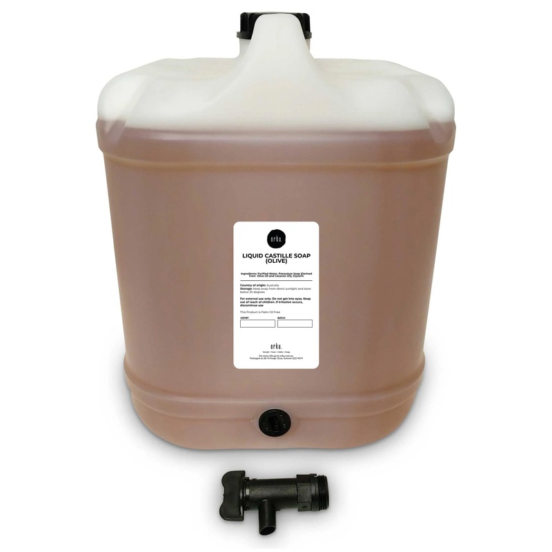 Orku 20L Liquid Castile Soap – Pure Unscented Natural Olive Oil Concentrate Bulk