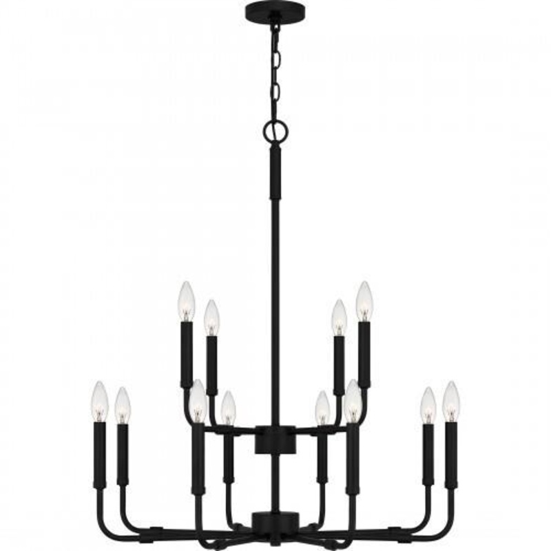 Quoizel ABR5128MBK Abner Chandelier 12 lights matte black Chandelier