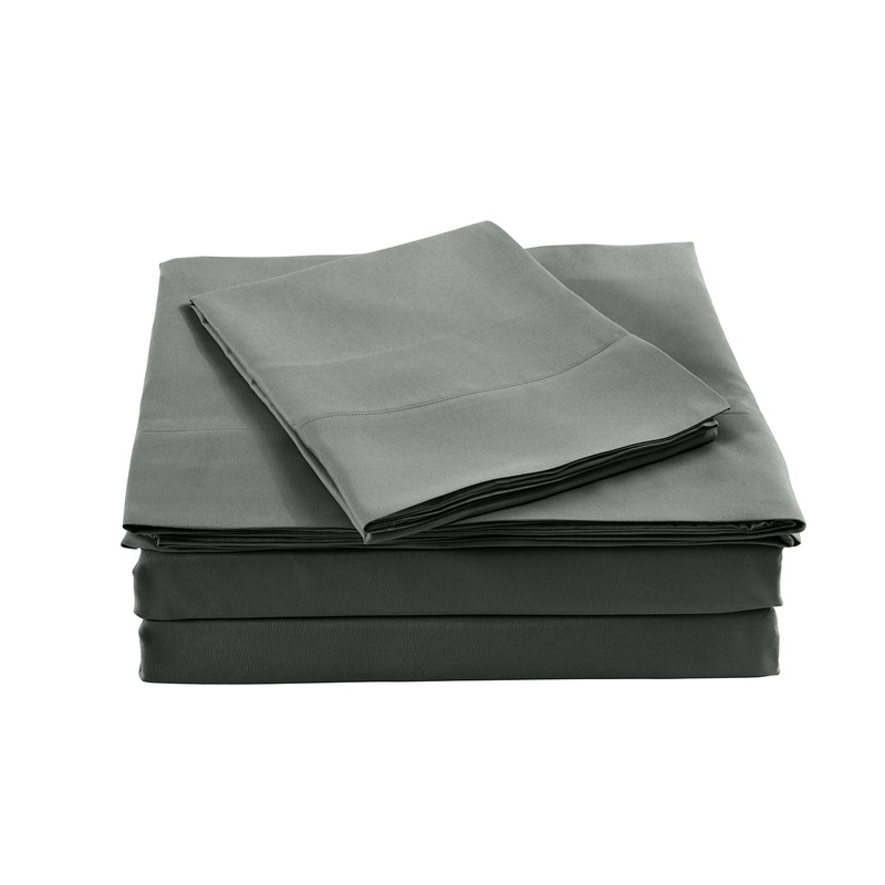 Royal Comfort Bamboo Blended Sheet & Pillowcases Set 1000TC Ultra Soft Bedding – King – Charcoal
