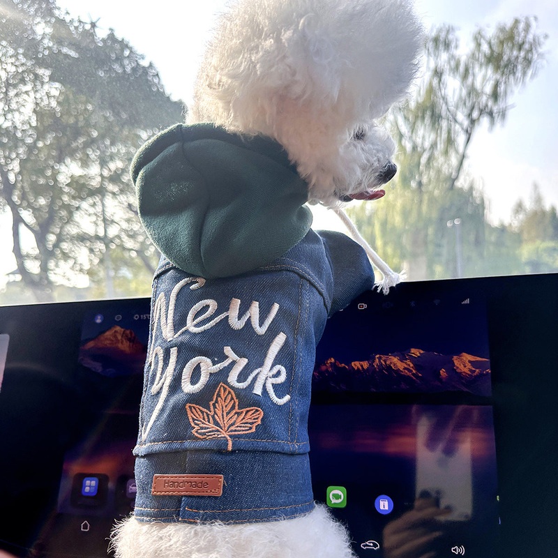 S Around 5kg New York Denim Chic Denim Pet Vest – Stylish Jean Jacket for Dogs & Cats – Spring, Summer & Autumn Fashion