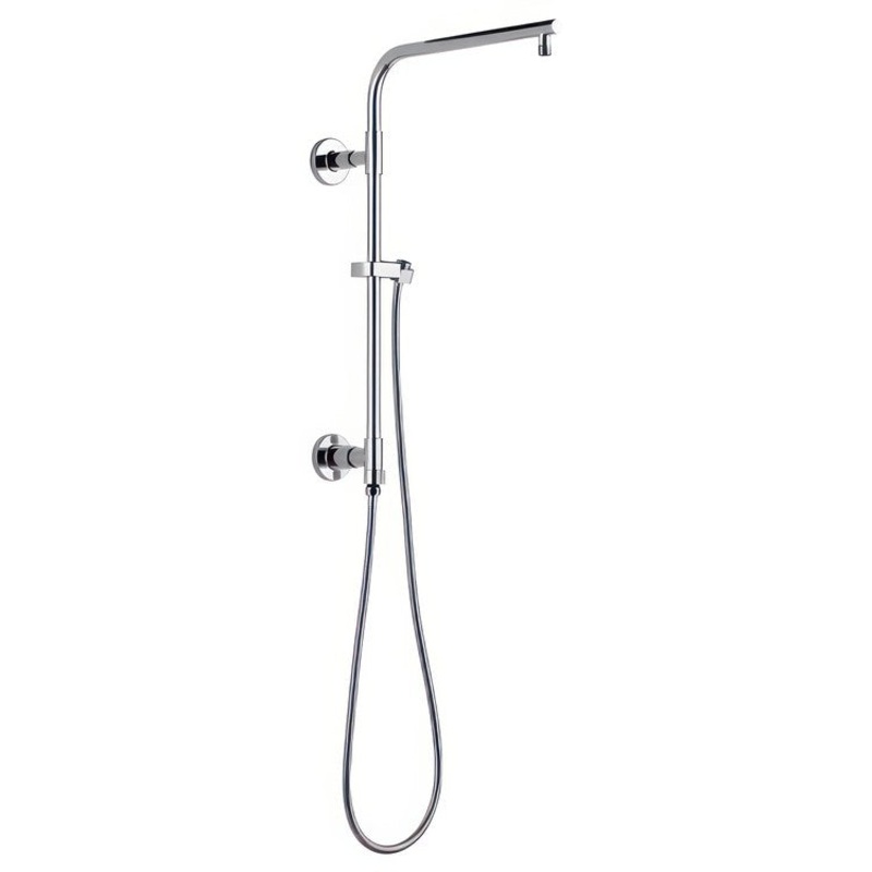 Shower Column Emerge Universal Showering Components Round Contemporary Lumicoat Polished Nickel 18 Inch