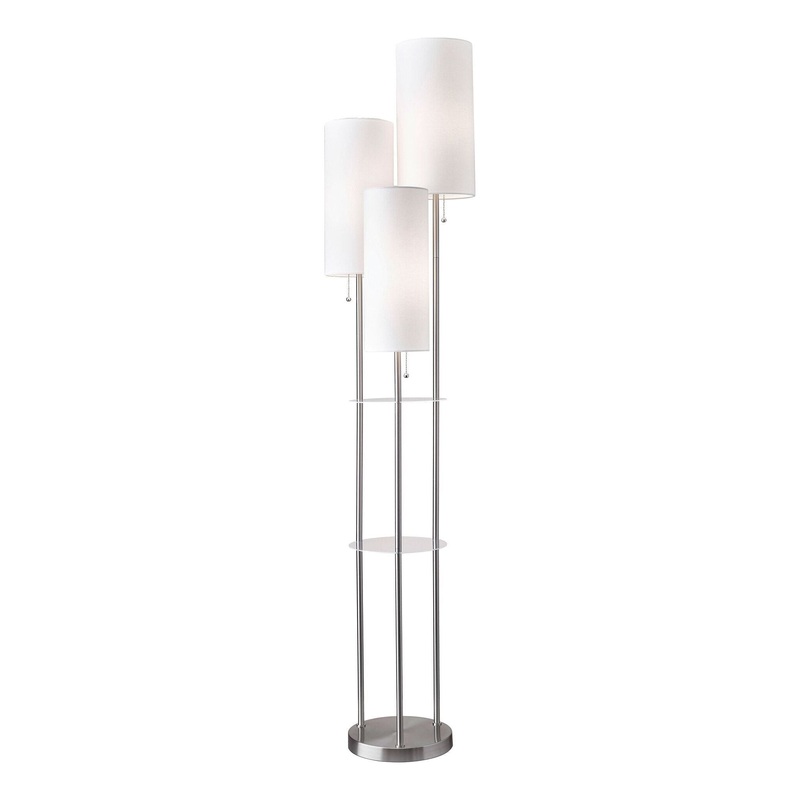 Trio Floor Lamp Brushed Steel