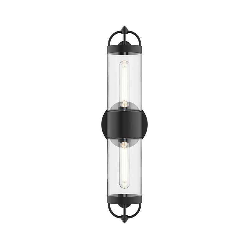 Two Light Wall Sconce from the Lancaster Collection in Aged Gold|Chrome|Matte Black Finish by Alora