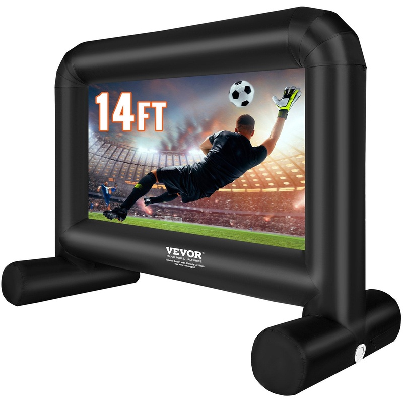 VEVOR Inflatable Movie Screen, 14 FT Inflatable Projector Screen for Outside with Blower and Carrying Bag, Front/Rear Projection, Oxford Fabric Blow Up Screen for Outdoor Parties Backyard Movie Night