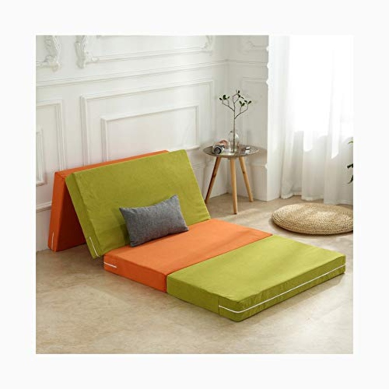 YANGLY 10 Centimetri di Spessore Multifunzionale Materasso Pieghevole Fold 4 Materasso for Pausa Pranzo Mats, Mats Gioco, Tatami, Letti A Castello (Color : Striped Green, Size : 39x79inch)