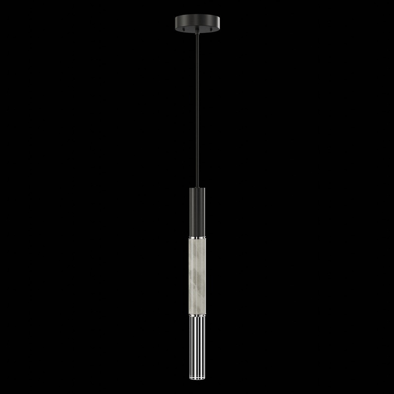 Antonia 6.5″W Round Pendant Black/Nickel/Smoke