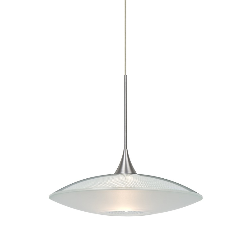 Besa 1XT-6294CL-LED-SN Spazio One Light Pendant Satin Nickel