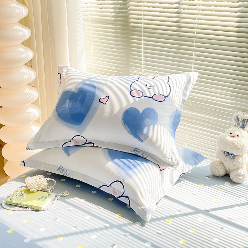 Blue Heart 100% Cotton Pillowcase Set (Pack of 2) – Breathable Standard Size 48x74cm Pure Cotton Pillow Covers
